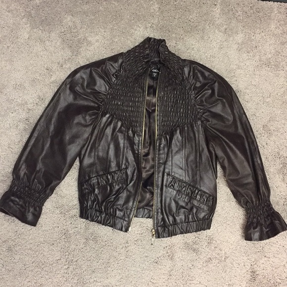 bebe Jackets & Blazers - 🎉 HP 🎉 Vintage Bebe 100% Leather Bomber Jacket